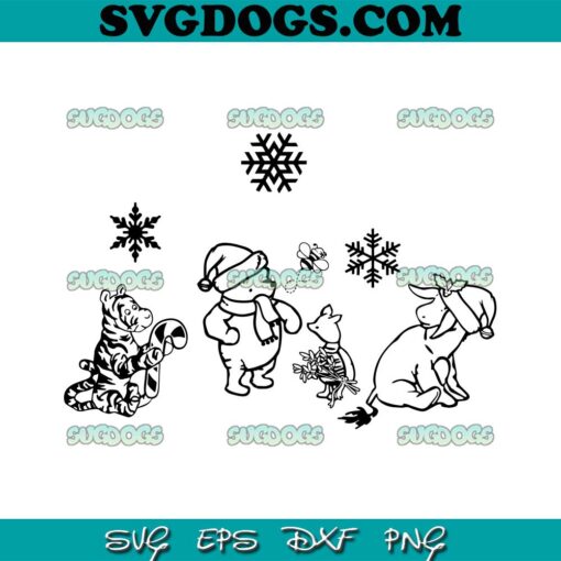 Winnie The Pooh Christmas Friends SVG, Disney Friends Christmas SVG PNG DXF EPS