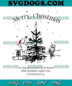 Winnie The Pooh Merry Christmas SVG, Disney Christmas SVG PNG DXF EPS