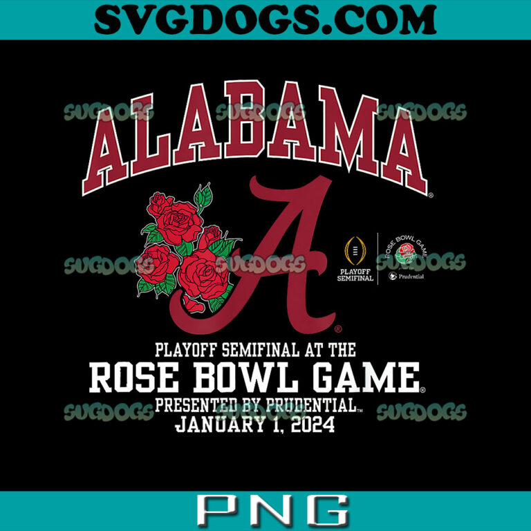 Alabama Crimson Tide Rose Bowl 2024 CFP Semi Football Flower PNG