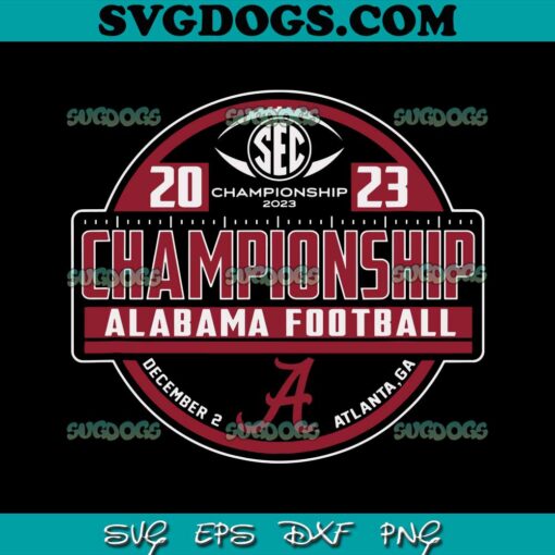 Alabama Crimson Tide SEC Championship 2023 Football Gray SVG PNG EPS DXF