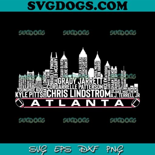 Atlanta Falcons City Skyline SVG, Chris Lindstrom SVG PNG DXF EPS
