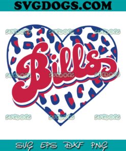 Bills Heart Leopard SVG, Buffalo Bills SVG PNG EPS DXF