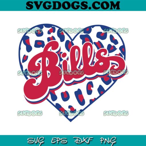 Bills Heart Leopard SVG, Buffalo Bills SVG PNG EPS DXF