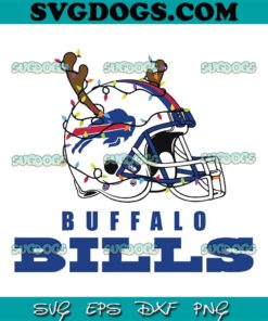 Buffalo Bills Helmet Deer Antlers SVG, Buffalo Bills Christmas SVG PNG EPS DXF