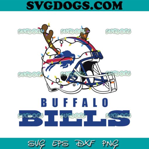 Buffalo Bills Helmet Deer Antlers SVG, Buffalo Bills Christmas SVG PNG EPS DXF