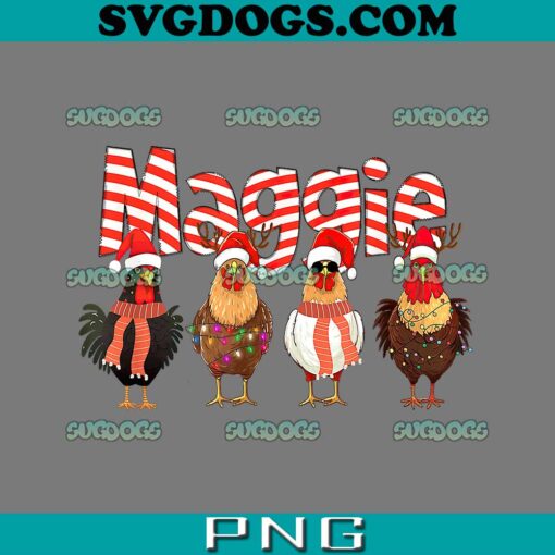 Chicken Christmas PNG, Christmas Maggie Girls Name Chickens Love Farm String Lights PNG