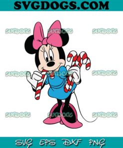 Christmas Minnie Mouse With Candy Canes SVG, Christmas Minnie Mouse SVG PNG EPS DXF