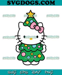 Christmas Tree Hello Kitty SVG, Christmas Cat SVG PNG EPS DXF