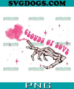 Clouds Of Love Skeleton Hand PNG, Valentine’s Day PNG, Smoking PNG