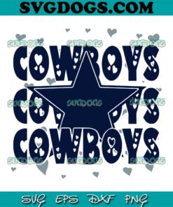 Cowboys Football Logo Heart SVG, Dallas Cowboys SVG PNG DXF EPS