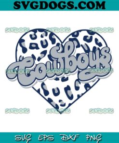 Cowboys Heart Leopard SVG, Dallas Cowboys SVG PNG EPS DXF