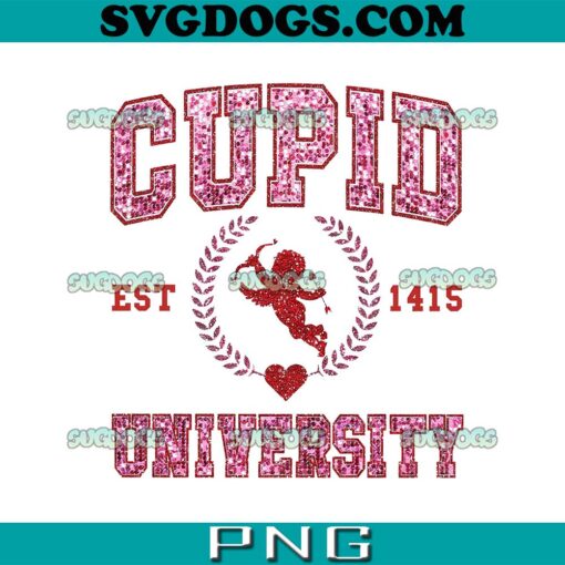 Cupid University PNG, Faux Sequin PNG, Valentine PNG