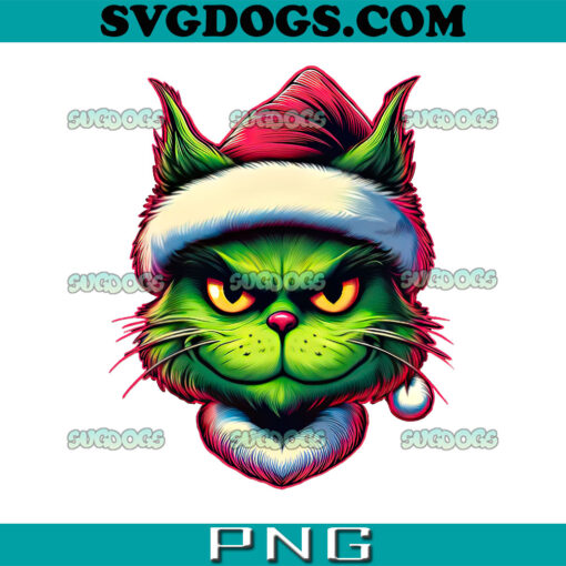 Cute Cat As The Grinch On Christmas PNG, Cat Grinch Santa PNG