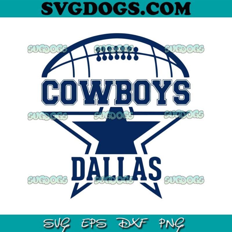 Dallas Cowboys Half Ball And Star SVG