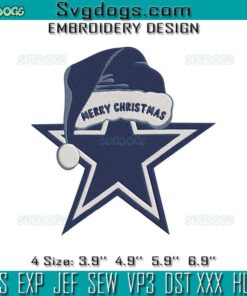 Dallas Cowboys Merry Christmas Embroidery