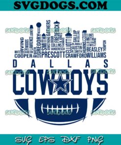 Dallas Cowboys Skyline Football Names SVG, Dallas Cowboys SVG PNG EPS DXF