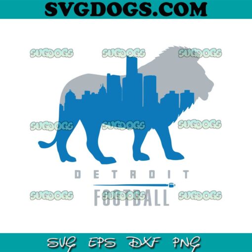 Detroit Football Lions Skyline SVG, Detroit Lions SVG PNG EPS DXF