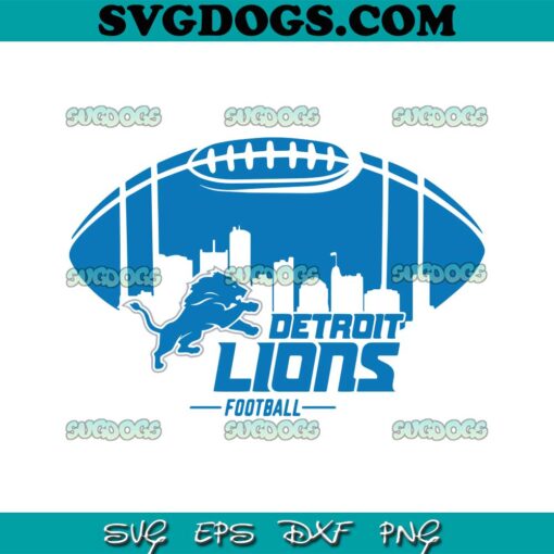 Detroit Lions Skyline Football SVG