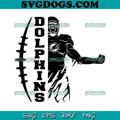 Dolphins Football Player SVG, Miami Dolphins SVG PNG DXF EPS