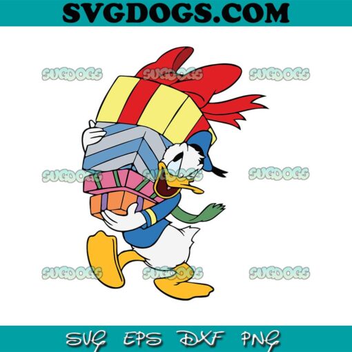 Donal Duck Santa Christmas Gift SVG PNG EPS DXF