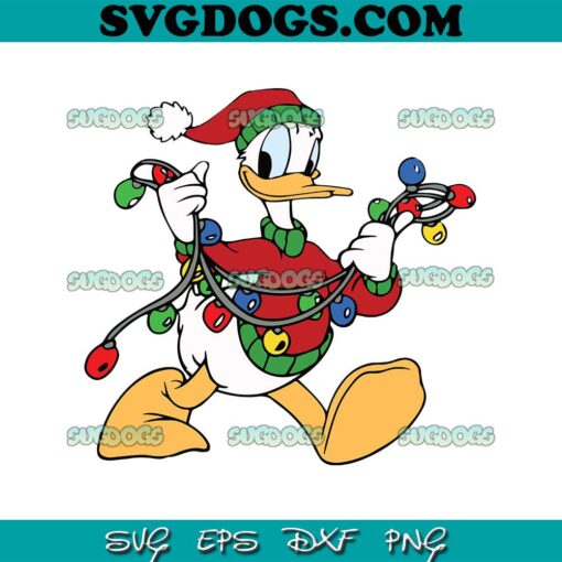 Donald Duck Christmas SVG, Donald Duck Lights SVG PNG EPS DXF