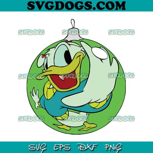 Donald Duck Glass Ornament SVG, Donald Christmas SVG PNG EPS DXF