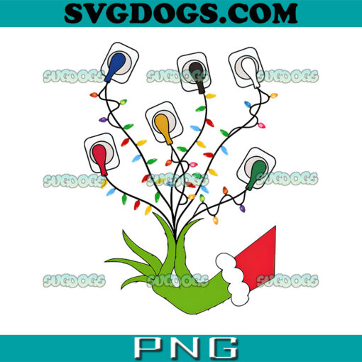 EKG Christmas Lights PNG, Grinch Nurse PNG, Grinch ICU Nurse PNG