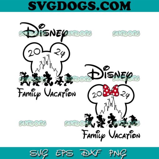 Family Vacation 2024 SVG Bundle, Mickey Minnie SVG PNG EPS DXF