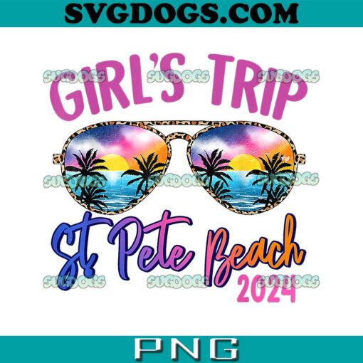 Girls Trip St Pete Beach Florida 2024 Sunglasses Summer PNG