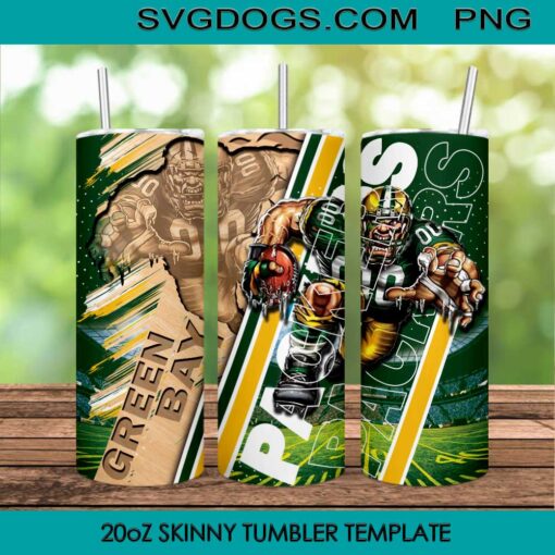 Green Bay Mascot 20oz Tumbler Wrap PNG File