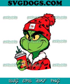 Grinch Boujee Kansas City SVG, Grinch Leopard Christmas SVG, Grinch Coffee SVG PNG EPS DXF