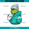 Grinch Boy Atlanta Falcons Drink Coffee PNG, Grinch Coffee PNG, Christmas Atlanta Falcons PNG