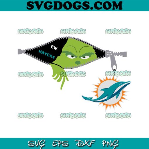 Grinch Ew Haters Miami Dolphins Logo SVG, Miami Dolphins SVG PNG EPS DXF