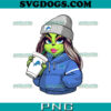 Grinch Girl New Orleans Saints Drink Coffee PNG, Grinch Coffee Christmas PNG, Christmas New Orleans Saints PNG