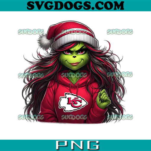 Grinch Girl Kansas City Chiefs PNG, Kansas City Chiefs Christmas PNG
