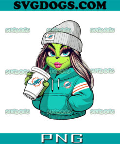 Grinch Miami Dolphins Drink Coffee PNG, Grinch Coffee Christmas PNG, Christmas Miami Dolphins PNG