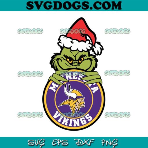 Grinch Minnesota Vikings Circle Logo SVG, Minnesota Vikings Christmas SVG PNG EPS DXF