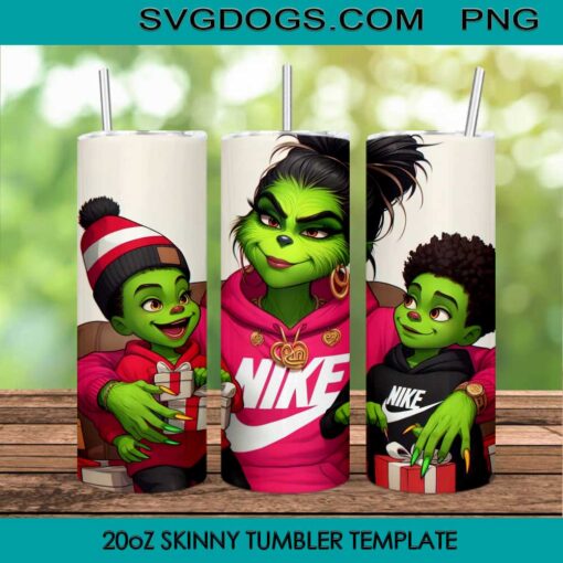 Grinch Mother And Son Christmas 20oz Tumbler Wrap PNG File