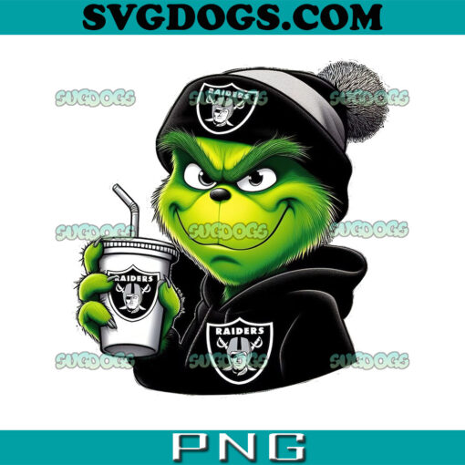 Grinch Raiders PNG, Coffee Las Vegas Raiders PNG, Raiders Christmas PNG