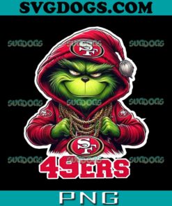 Grinch San Francisco 49ers Bling PNG, Grinch NFL Christmas PNG