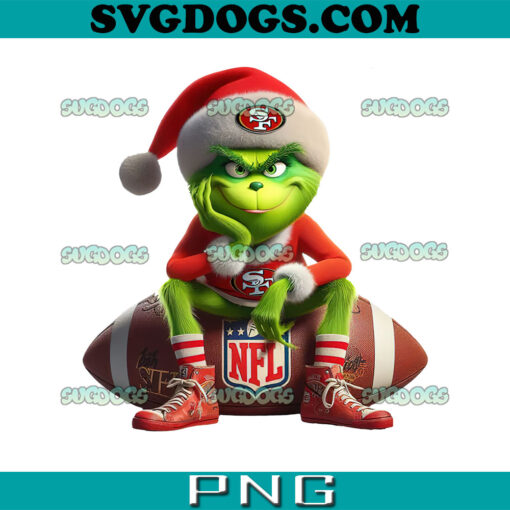 Grinch San Francisco Football PNG, 49ers Christmas PNG
