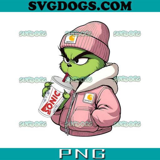Grinch Sonic Coffee PNG, Carhartt Grinch Coffee PNG, Christmas Sonic PNG