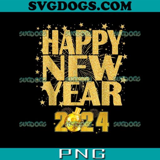 Happy New Year 2024 PNG, New Years Eve Party Countdown Fireworks PNG