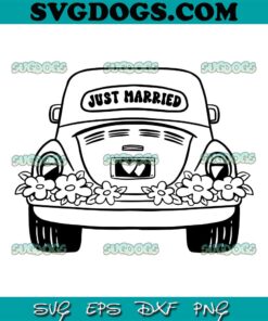 Just Married Car SVG, Trendy Bridal SVG PNG EPS DXF