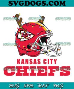 Kansas City Chiefs Helmet Deer Antlers SVG, Kansas City Chiefs Christmas SVG PNG EPS DXF