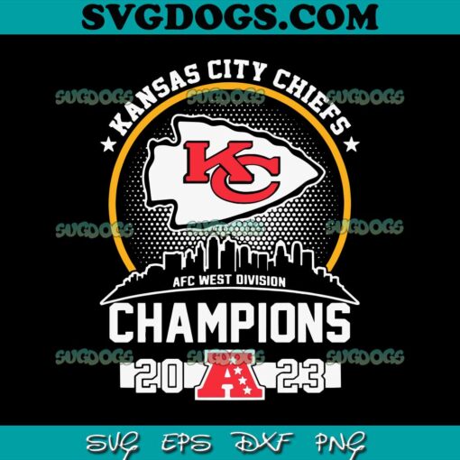 Kansas City Chiefs Skyline 2023 AFC West Division Champions SVG, KC Chiefs SVG PNG EPS DXF