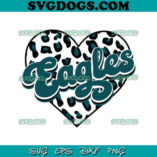 Leopard Heart Philadelphia Eagles SVG PNG EPS DXF