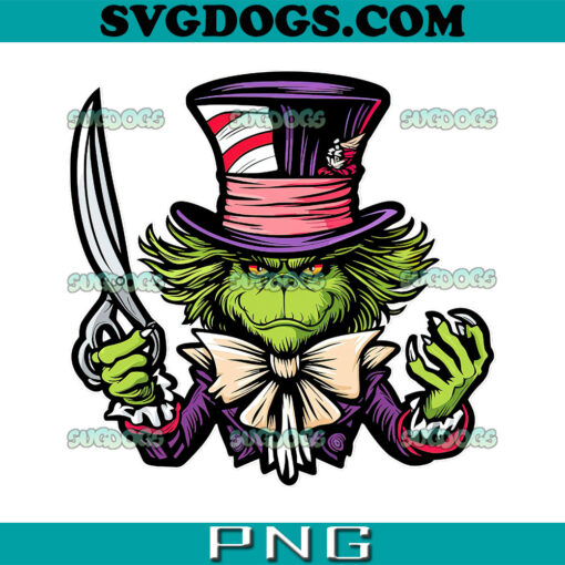 Mad Hatter Grinch PNG, Grinch Christmas PNG