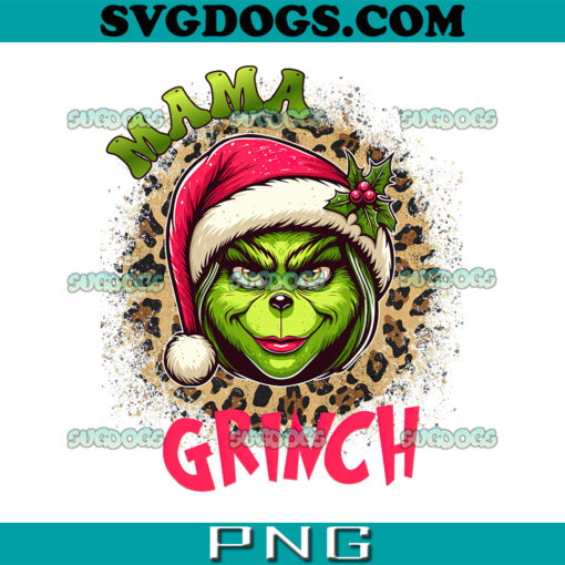 Mama Grinch PNG, Leopard Grinch Christmas PNG