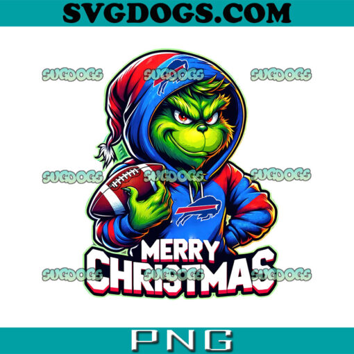 Merry Christmas Grinch Buffalo Bills PNG, Buffalo Football Teams PNG, Grinch NFL Hoodie PNG